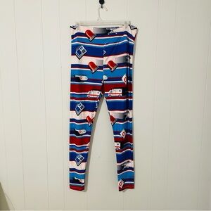 LuLaRoe Blue and Red Striped Leggings